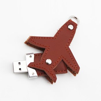皮製隨身碟-飛機造型USB-金屬環_1